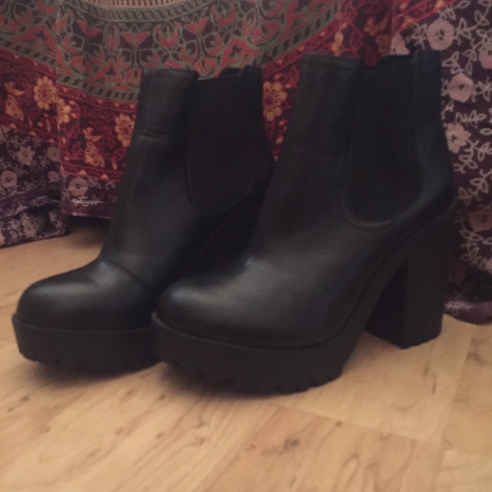 chunky heeled ankle booties